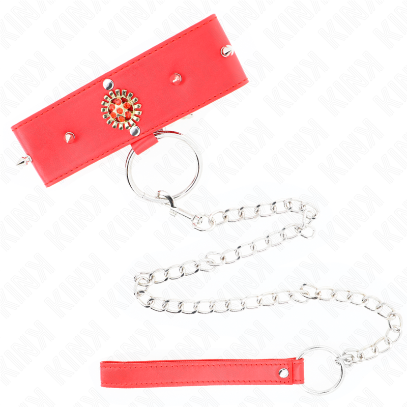 KINK - COLLAR DE DIAMANTES ROJOS CON CINTURÓN AJUSTABLE DE 65 CM 35-51 CM X 7 CM