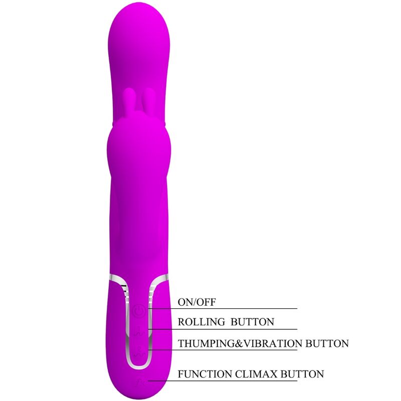 PRETTY LOVE - VIBRADOR TRIPLE MULTIFUNCIONAL CAMMY 4 EN 1 ROSA