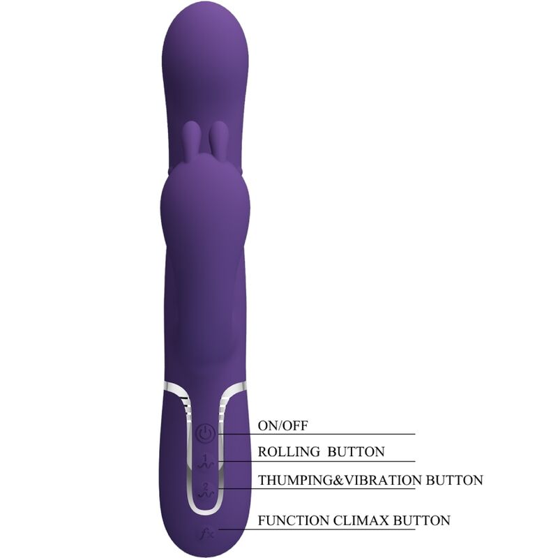PRETTY LOVE - VIBRADOR MULTIFUNCIÓN 4 EN 1 CAMMY TRIPLE MORADO
