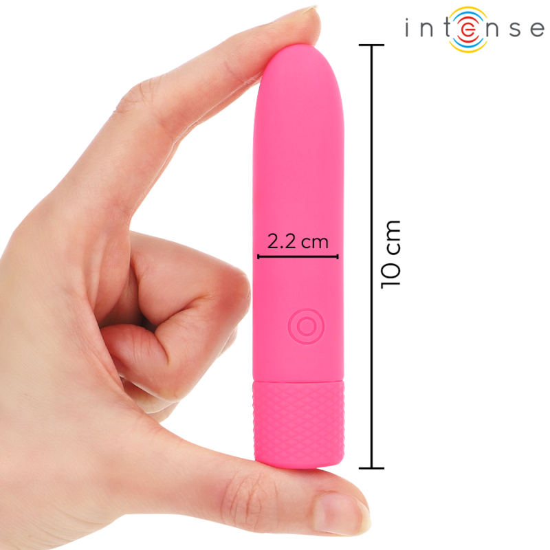 INTENSE - BALA VIBRADORA RECARGABLE USB SYMONE 8 VIBRACIONES ROSA 10 X 2,2 CM