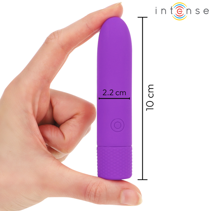 INTENSE - BALA VIBRADORA RECARGABLE USB SYMONE 8 VIBRACIONES MORADA 10 X 2,2 CM