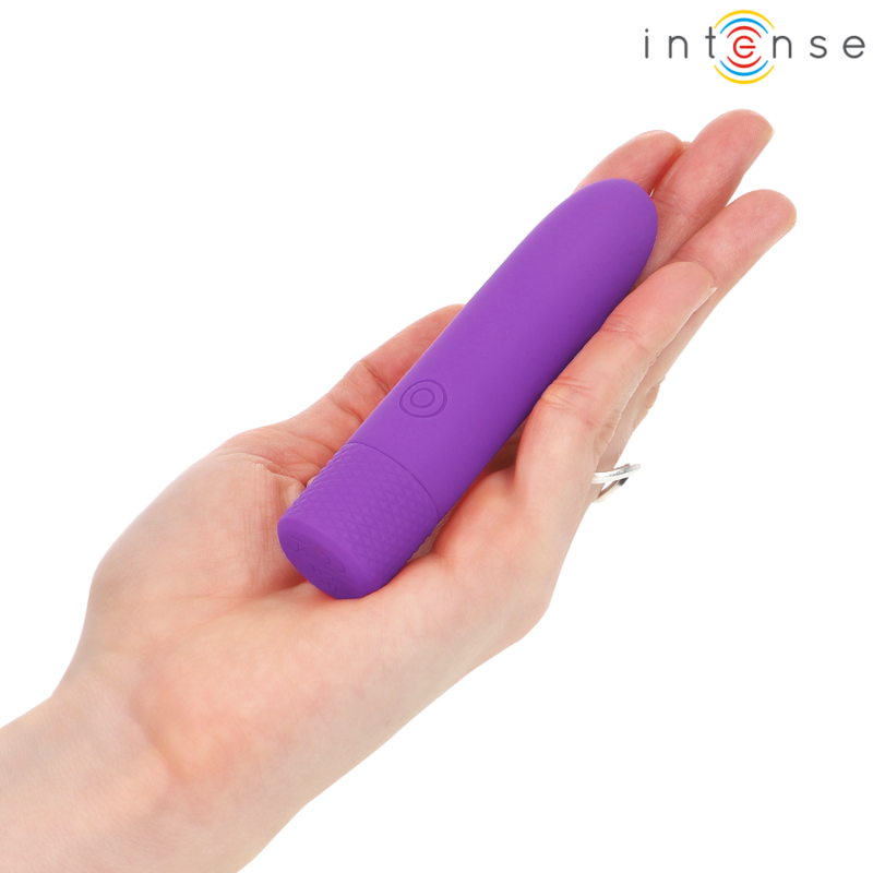 INTENSE - BALA VIBRADORA RECARGABLE USB SYMONE 8 VIBRACIONES MORADA 10 X 2,2 CM
