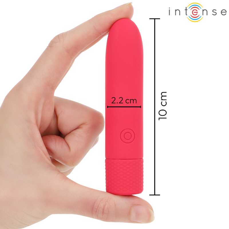 INTENSE - BALA VIBRADORA RECARGABLE USB SYMONE 8 VIBRACIONES ROJA 10 X 2,2 CM