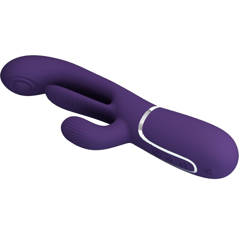 PRETTY LOVE - VIBRADOR MULTIFUNCIONAL SHANIA TRIPLE RABBIT PÚRPURA