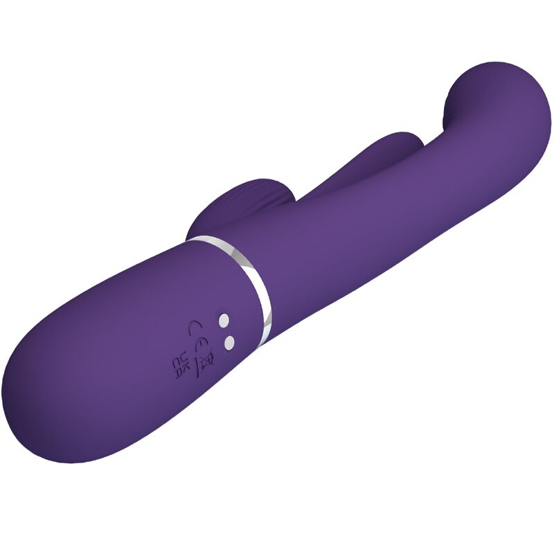 PRETTY LOVE - VIBRADOR MULTIFUNCIONAL SHANIA TRIPLE RABBIT PÚRPURA