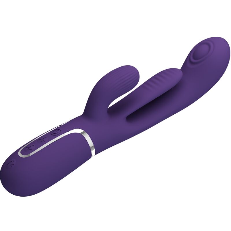 PRETTY LOVE - VIBRADOR MULTIFUNCIONAL SHANIA TRIPLE RABBIT PÚRPURA