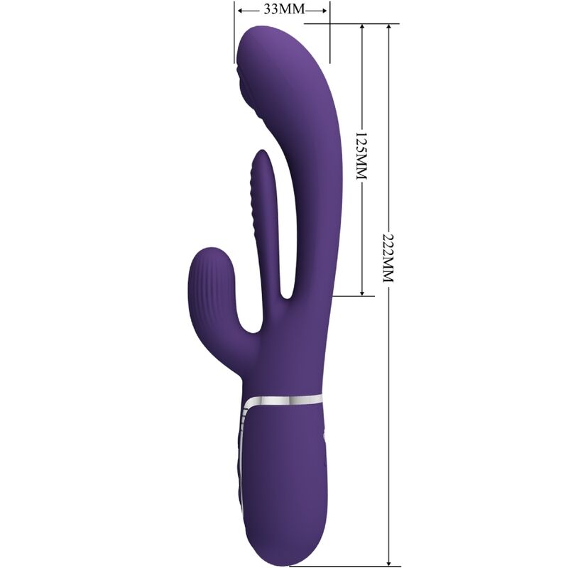 PRETTY LOVE - VIBRADOR MULTIFUNCIONAL SHANIA TRIPLE RABBIT PÚRPURA