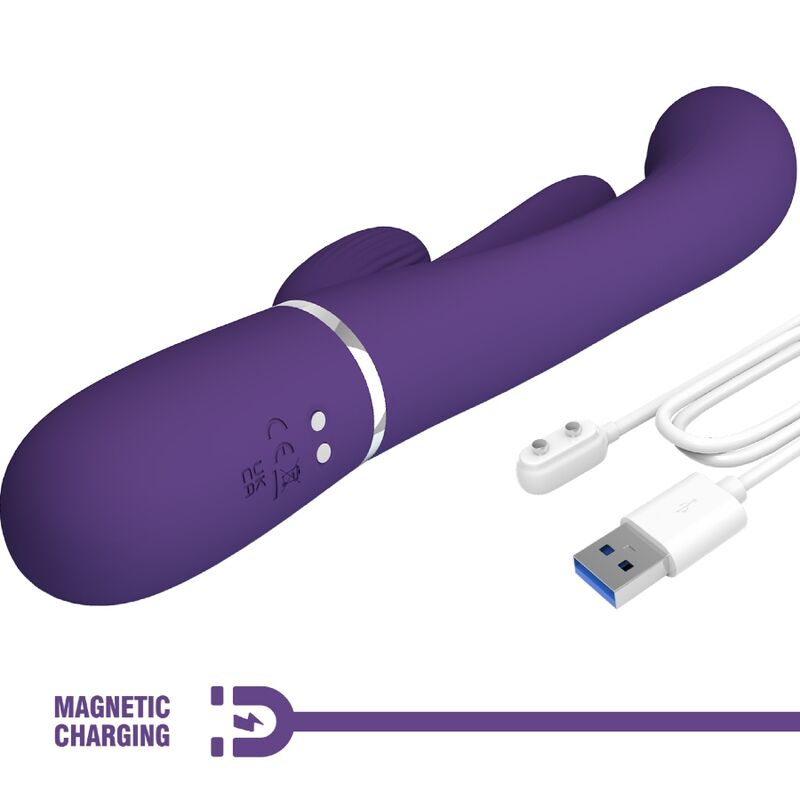 PRETTY LOVE - VIBRADOR MULTIFUNCIONAL SHANIA TRIPLE RABBIT PÚRPURA