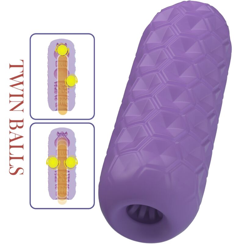 PRETTY LOVE - PURPLE TWIN BALLS MALE MASTURBATOR