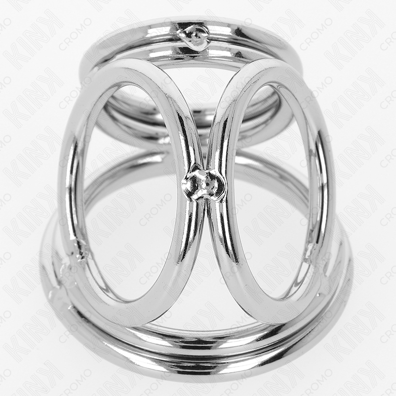 KINK - ANILLO PARA EL PENE DE METAL CROMADO TRIPLE DE 3,8 CM A 5 CM MODELO 1