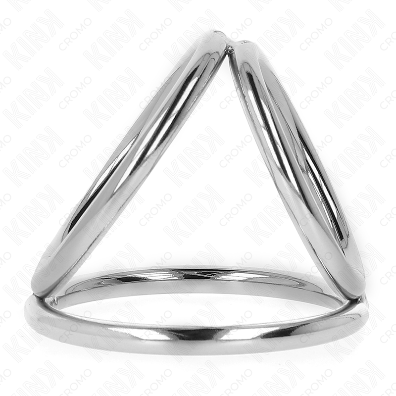 KINK - ANILLO PARA PENE TRIPLE DE METAL CROMADO DE 3,8 CM A 5 CM MODELO 2