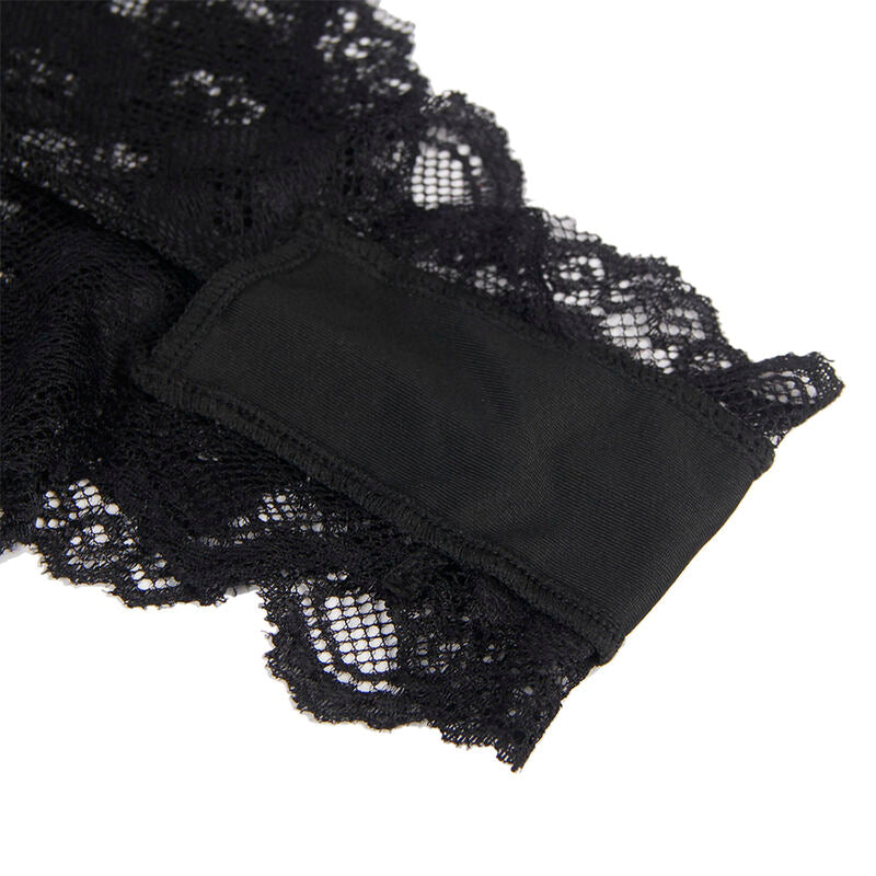 SUBBLIME - 930882 SEXY BLACK RUFFLED BODYSUIT L/XL