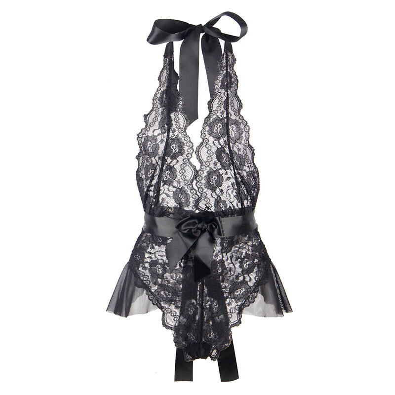 SUBBLIME - 930882 SEXY BLACK RUFFLED BODYSUIT L/XL