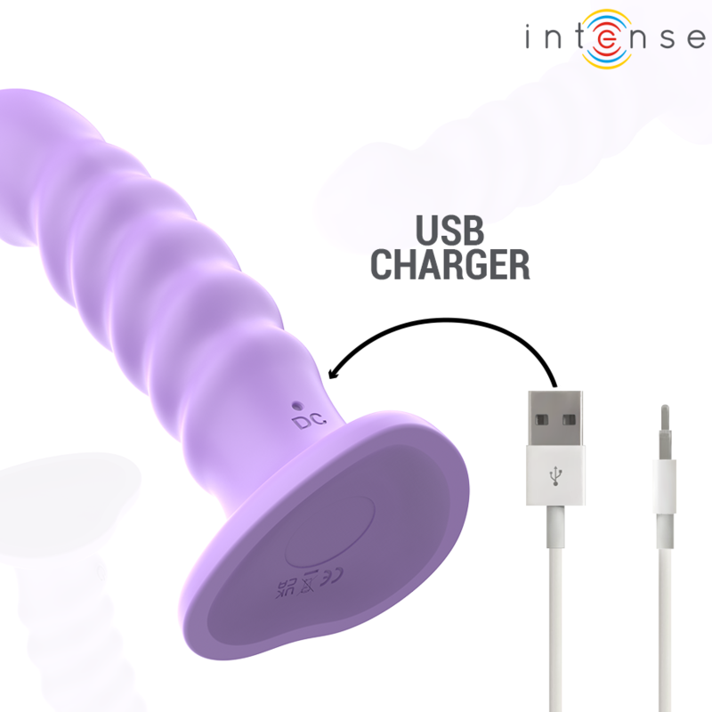 INTENSO - VIBRADOR BRENDA TALLA M DISEÑO ESPIRAL 10 VIBRACIONES CONTROL REMOTO MORADO