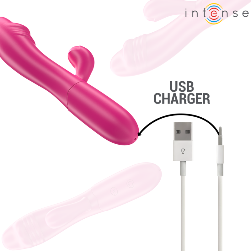 INTENSE - IVY VIBRADOR FLEXIBLE 10 VIBRACIONES CON LENGUA ESTIMULANTE ROSA