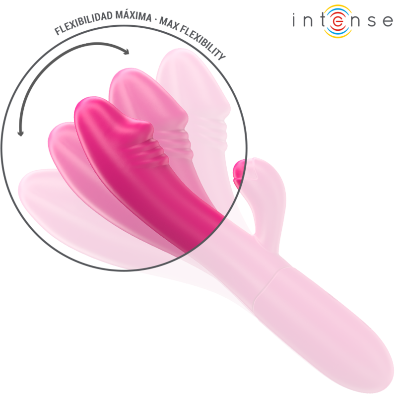 INTENSE - IVY VIBRADOR FLEXIBLE 10 VIBRACIONES CON LENGUA ESTIMULANTE ROSA
