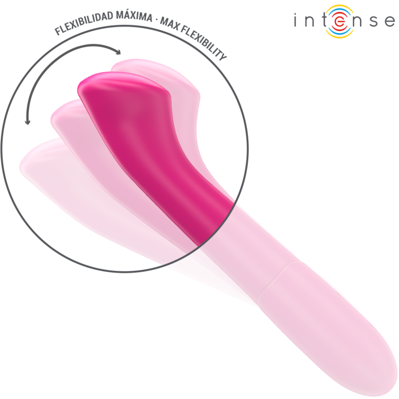 INTENSO - PATY VIBRADOR 19 CM FLEXIBLE 10 VIBRACIONES MODELO 2 ROSA