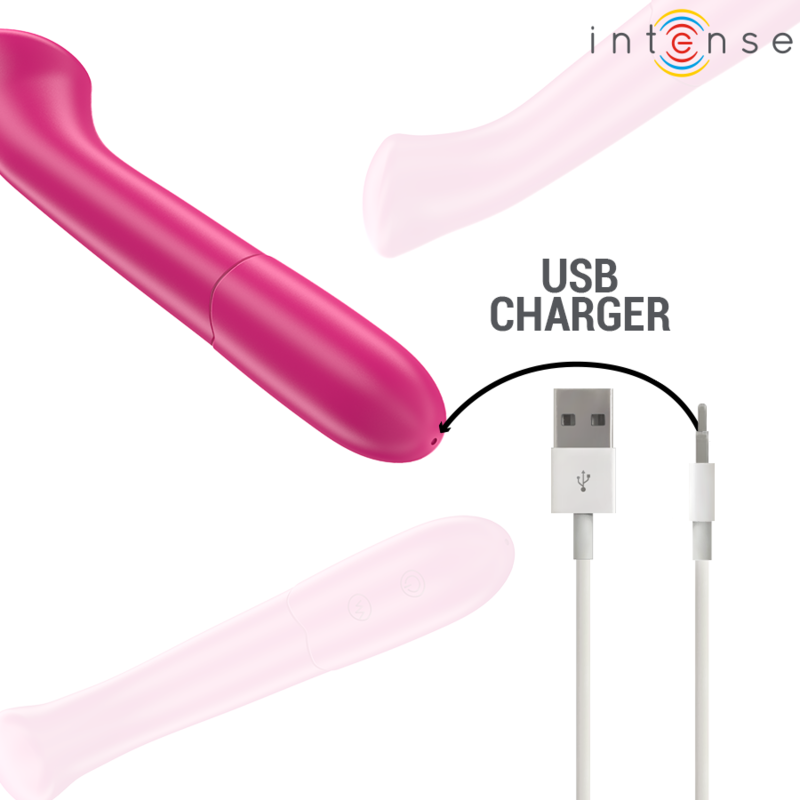 INTENSO - PATY VIBRADOR 19 CM FLEXIBLE 10 VIBRACIONES MODELO 2 ROSA