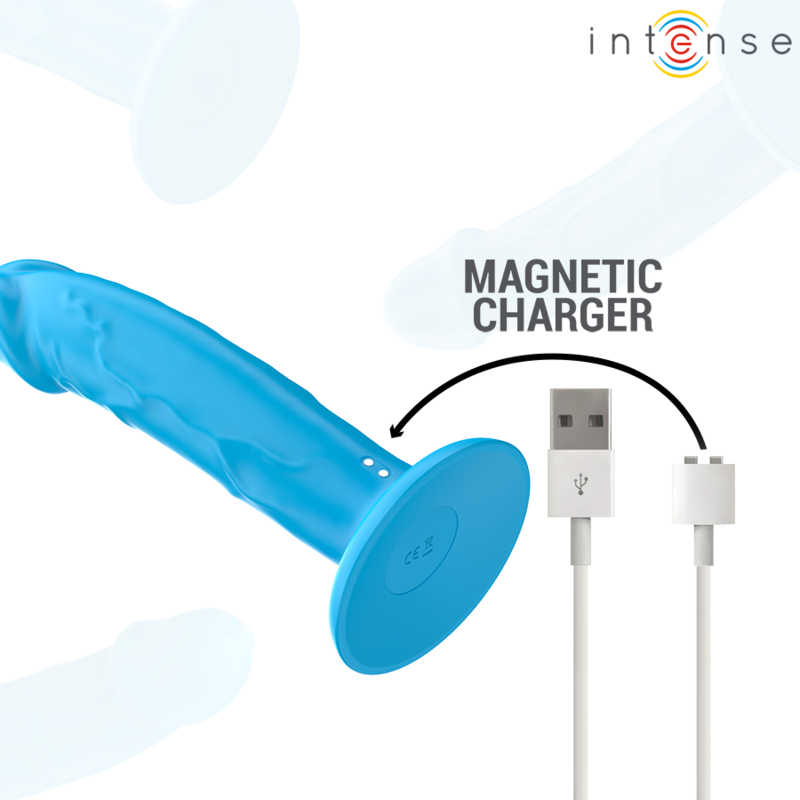 INTENSE - PHOEBE VIBRADOR REALISTA 10 VIBRACIONES CONTROL REMOTO AZUL