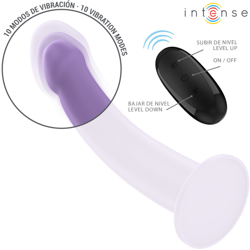 INTENSE - EDDIE VIBRADOR 17,5 CM 10 VIBRACIONES CONTROL REMOTO MORADO