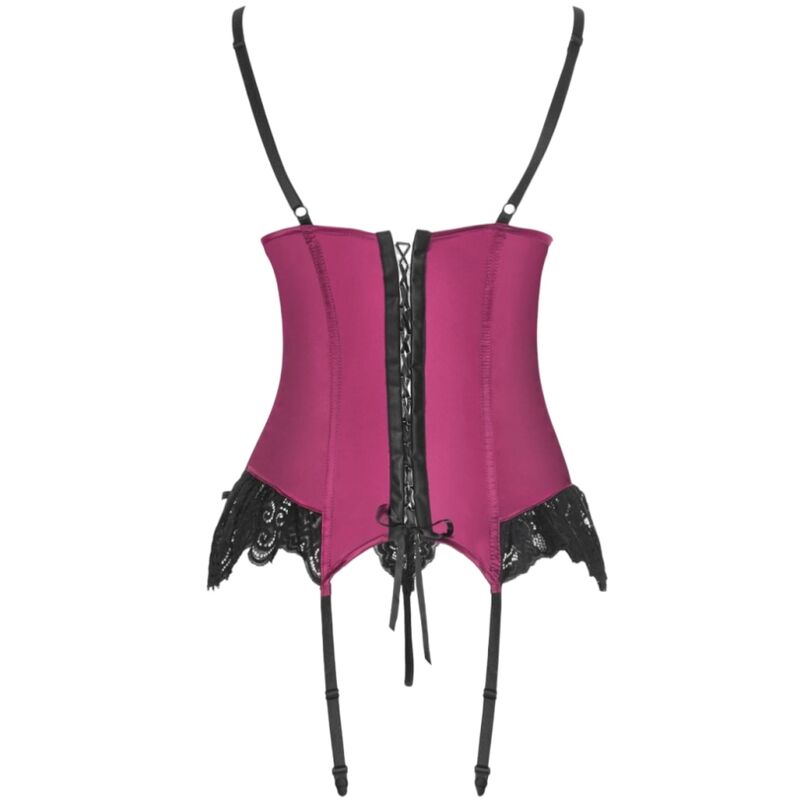 LIVCO CORSETTI FASHION - AGRAFENA CF 90436 CORSÉ + TANGA BURDEOS L/XL