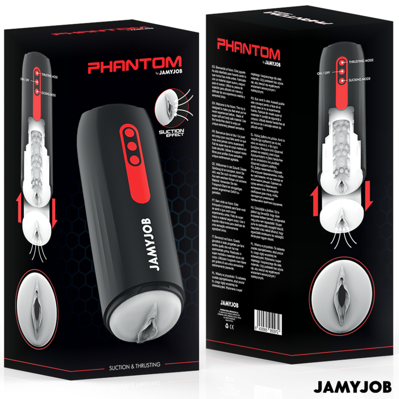 JAMYJOB - MASTURBADOR AUTOMÁTICO PHANTOM VAGINA 5 MODOS DE SUCCIÓN Y EMPUJE