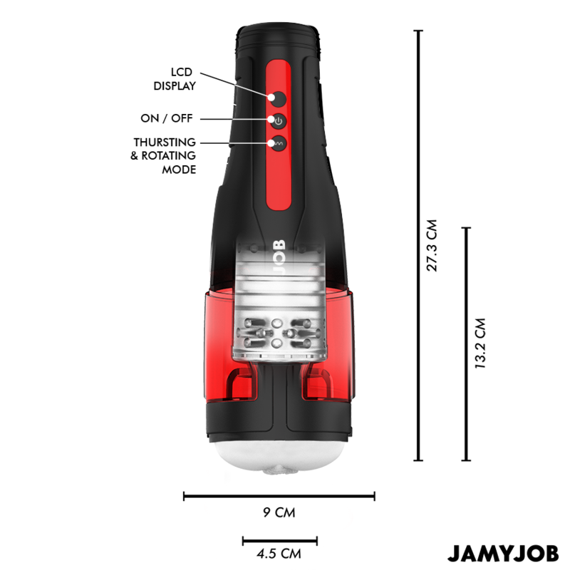 JAMYJOB - MASTURBADOR VAGINA AUTOMÁTICO CYCLONE 10 MODOS DE ROTACIÓN Y EMPUJE