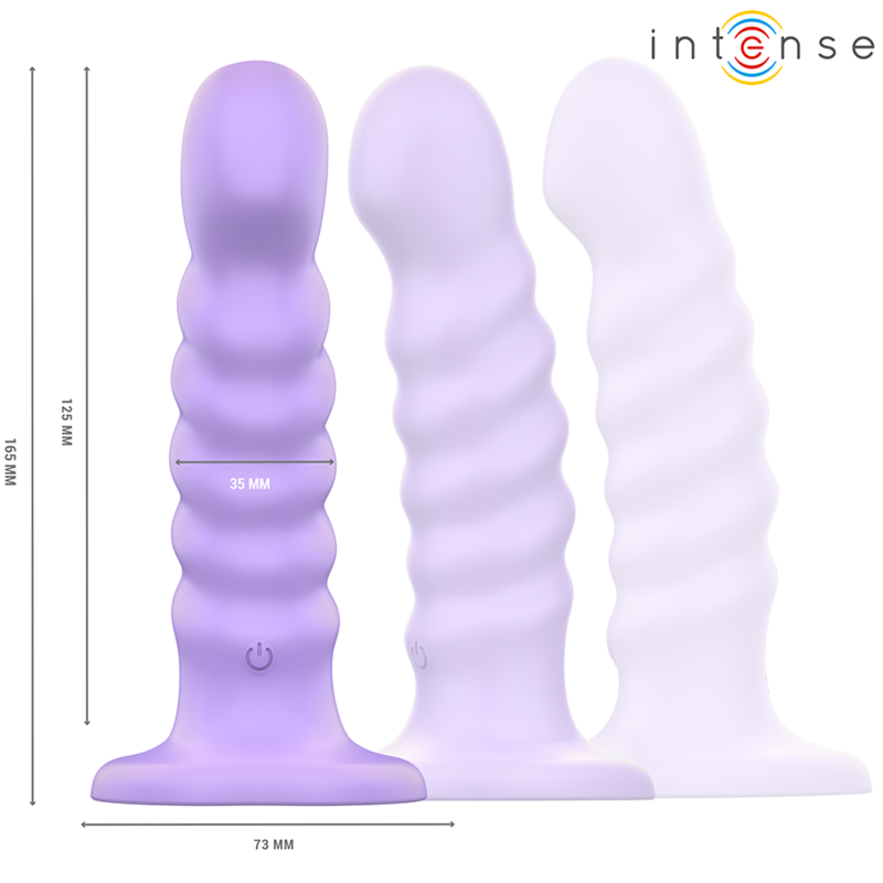 INTENSO - VIBRADOR BRENDA TALLA M DISEÑO ESPIRAL 10 VIBRACIONES CONTROL REMOTO MORADO