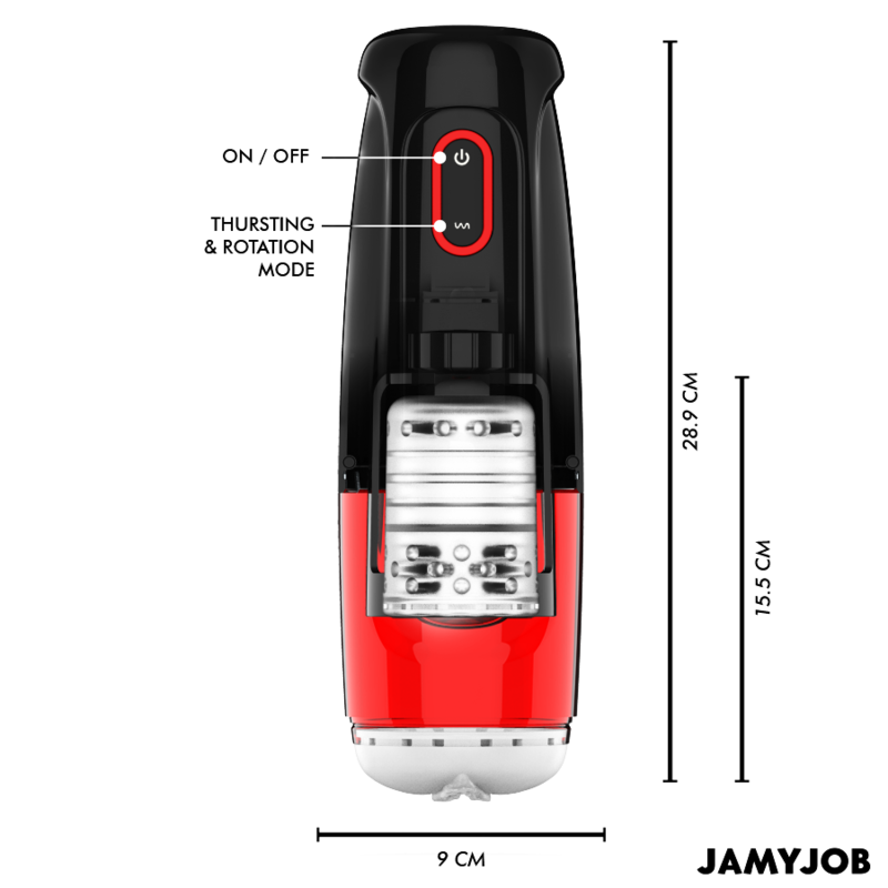 JAMYJOB - MASTURBADOR VAGINA AUTOMÁTICO STORM 10 MODOS DE ROTACIÓN Y EMPUJE