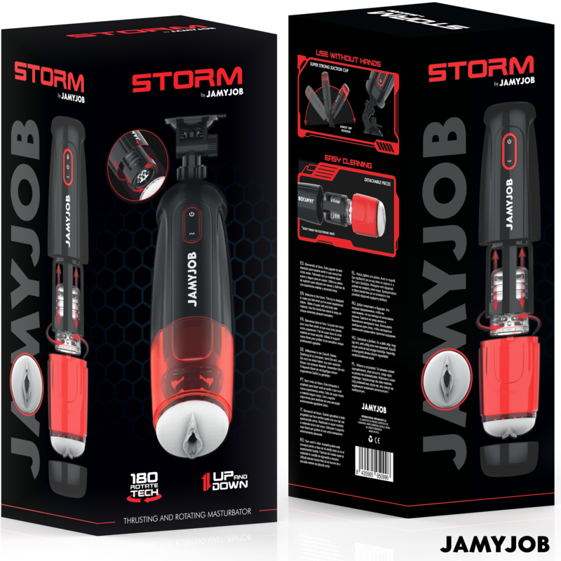 JAMYJOB - MASTURBADOR VAGINA AUTOMÁTICO STORM 10 MODOS DE ROTACIÓN Y EMPUJE