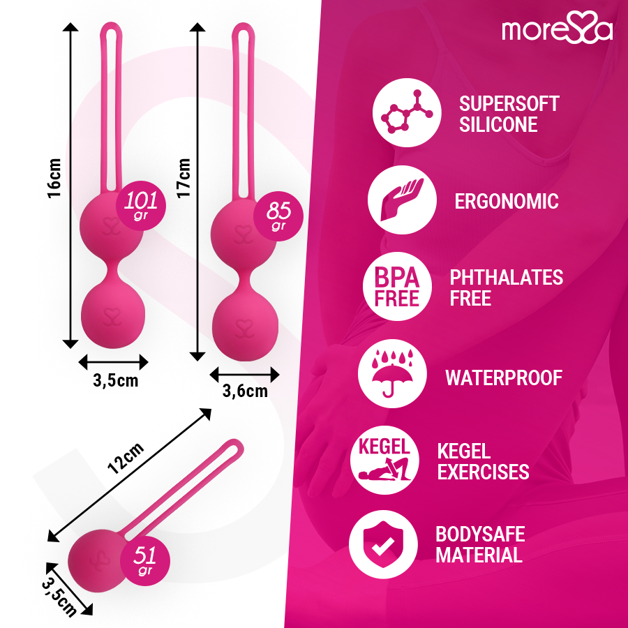 MORESSA - OSIAN PREMIUM SILICONE PINK SET (Osian One - 51 g | Osian Two - 101 g | Osian Three 85 g)