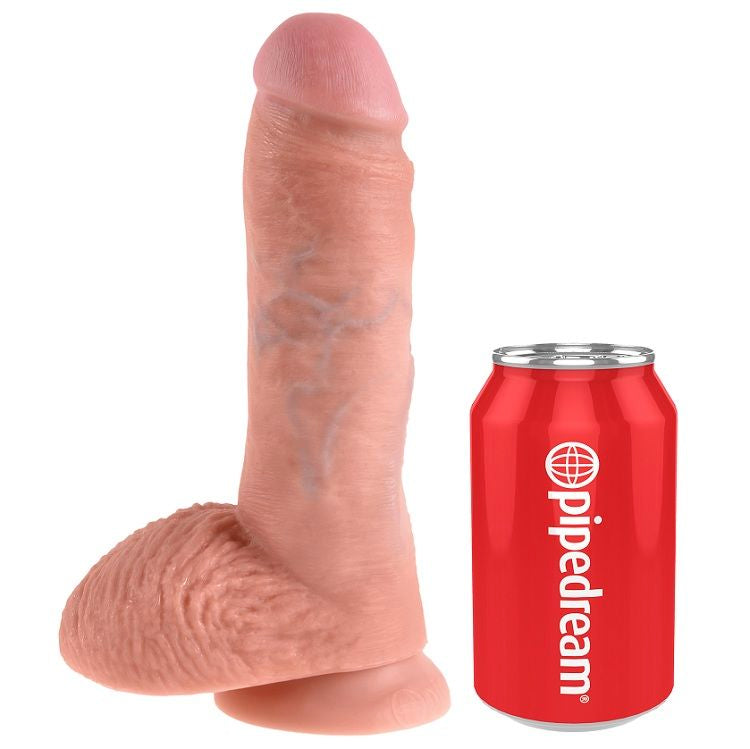 KING COCK - 8 DILDO DE CARNE CON BOLAS 20,3 CM