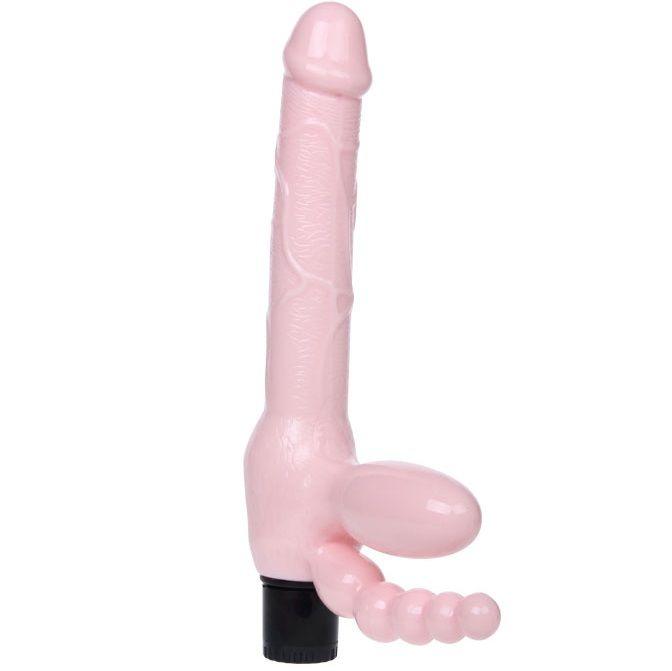 BAILE - ARNÉS SIN CUERDAS TPR CON VIBRACIÓN Y ESTIMULACIÓN ANAL 25,4 CM