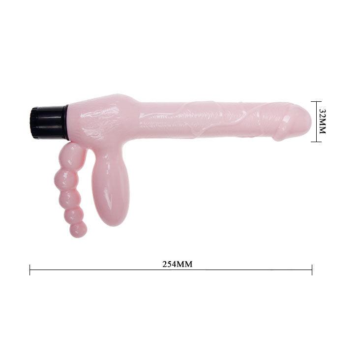 BAILE - ARNÉS SIN CUERDAS TPR CON VIBRACIÓN Y ESTIMULACIÓN ANAL 25,4 CM