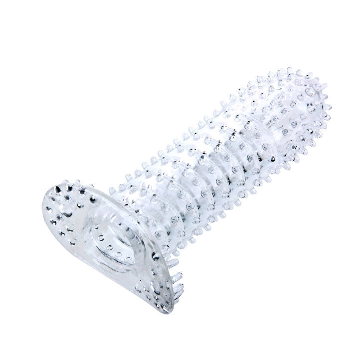 BAILE - FUNDA PARA PENE CON PUNTOS ESTIMULANTES MORADOS 14 CM