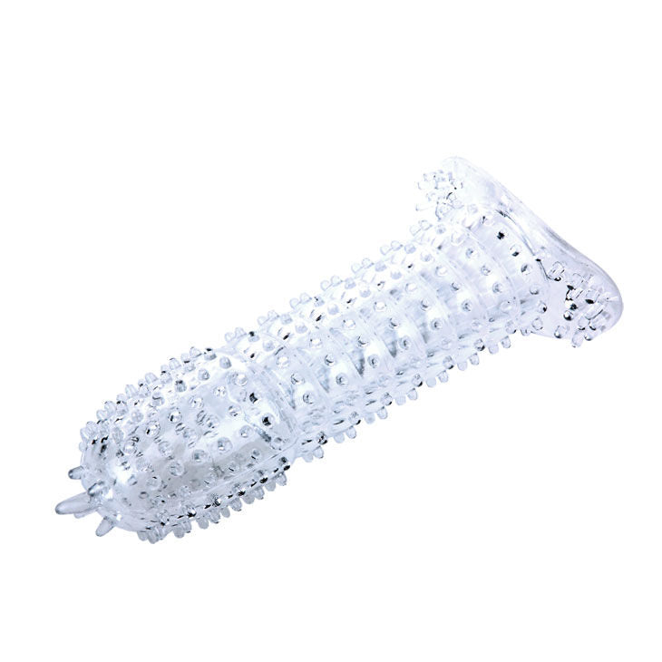 BAILE - FUNDA PARA PENE CON PUNTOS ESTIMULANTES MORADOS 14 CM