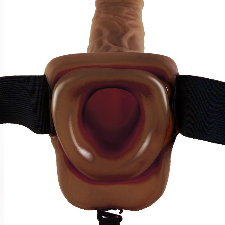 SERIE FETISH FANTASY - STRAP-ON HUECO DE 9 CON BOLAS DE 22,9 CM MARRÓN