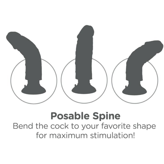 KING COCK - DILDO VIBRADOR CON TESTICULOS 17,78 CM NATURAL