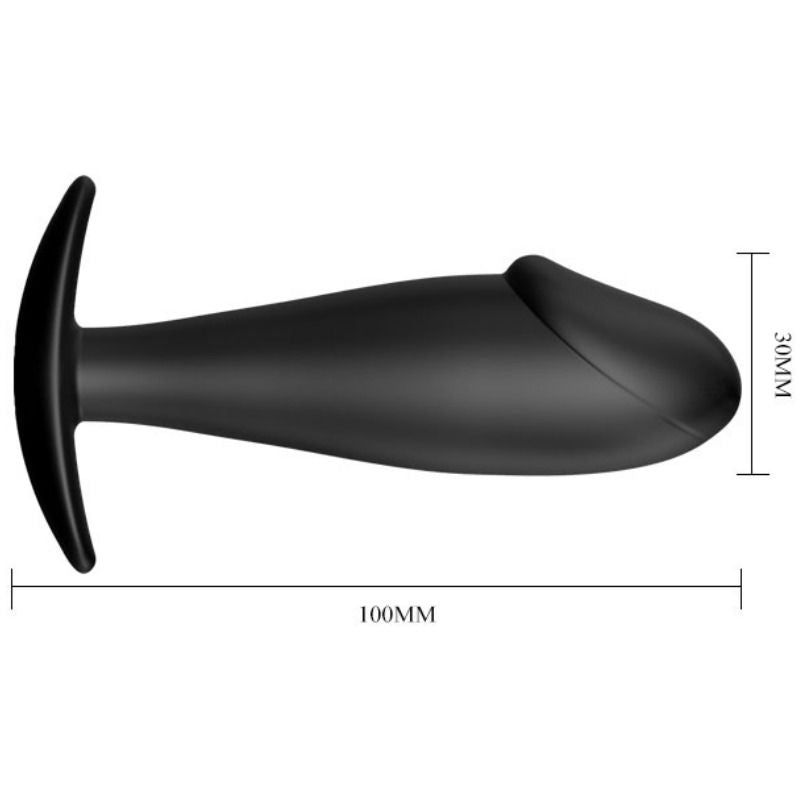 PRETTY LOVE - PLUG ANAL CON FORMA DE PENE DE SILICONA NEGRO