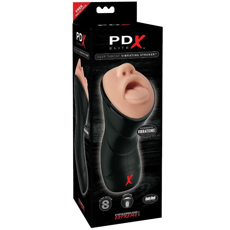 PDX ELITE - DEEP THROAT STROKER VIBRATOR