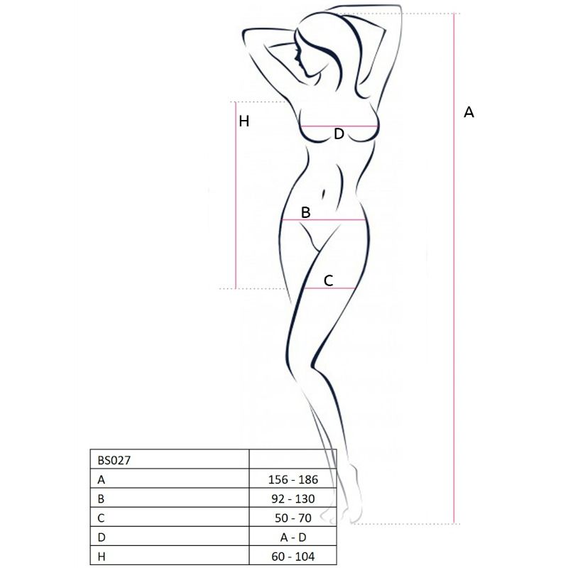 PASIÓN - MUJER BS027 VESTIDO NEGRO ESTILO BODYSTOCKING TALLA ÚNICA