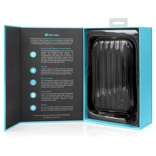 B-VIBE - PLUG ANAL CON CONTROL REMOTO Y ANILLO PEQUEÑO NEGRO