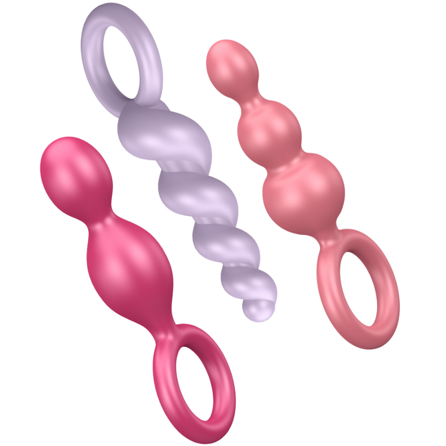 SATISFYER - JUEGO DE 3 TAPONES ANALES TRICOLOR