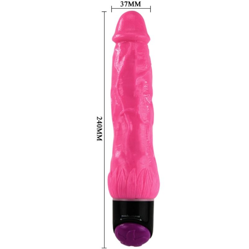 BAILE - PINK COLORFUL REALISTIC SEX VIBRATOR 24 CM