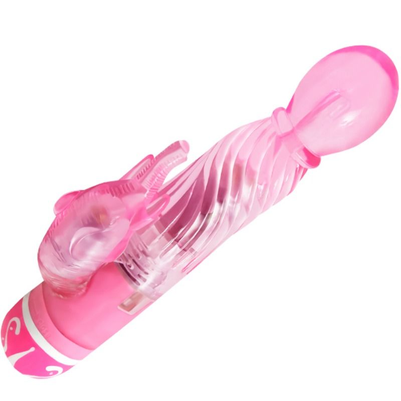 VIBRADOR MULTIVELOCIDAD CON ESTIMULADOR ROSA