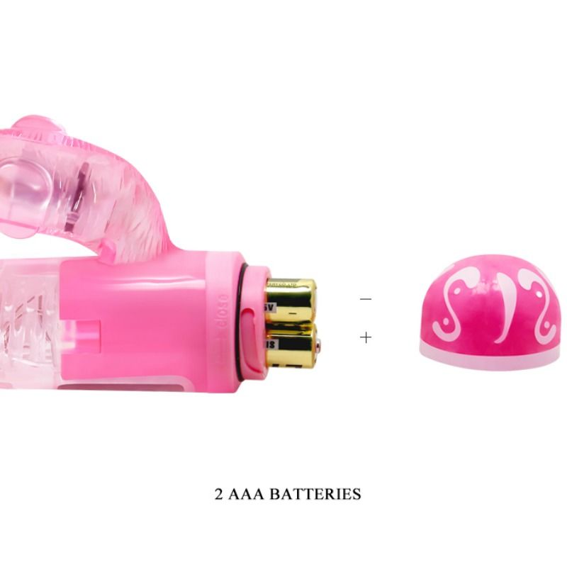 VIBRADOR MULTIVELOCIDAD CON ESTIMULADOR ROSA