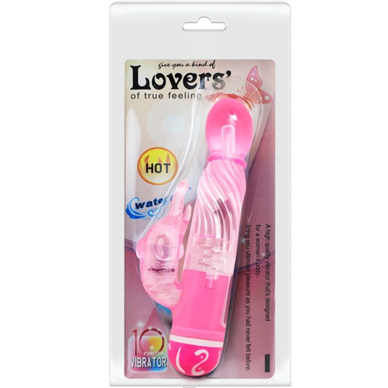 VIBRADOR MULTIVELOCIDAD CON ESTIMULADOR ROSA