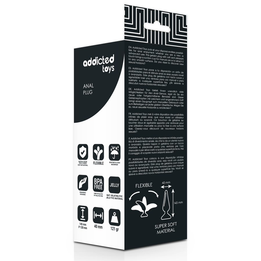 JUGUETES ADICTOS - PLUG ANAL NEGRO 14,5 CM