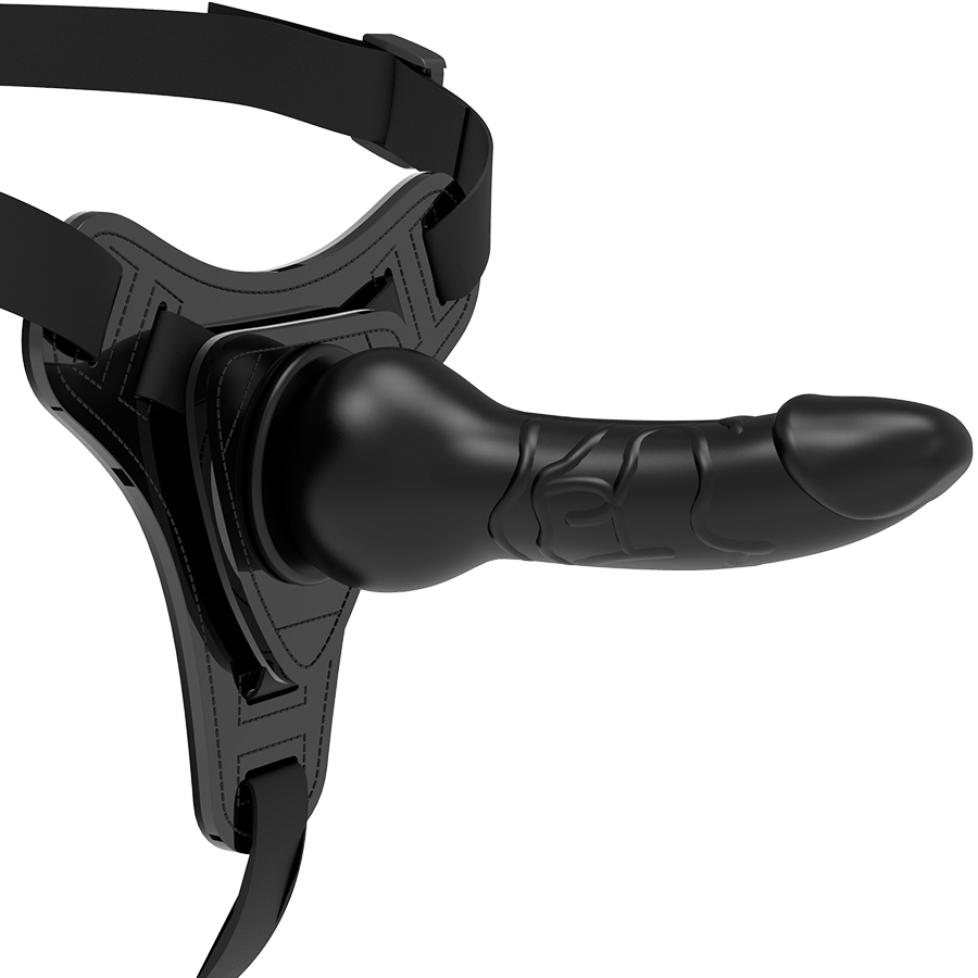 ARNÉS FETICHE SUBMISSIVE - SILICONA REALISTA NEGRA 16 CM