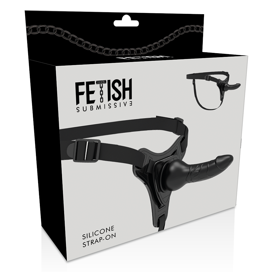 ARNÉS FETICHE SUBMISSIVE - SILICONA REALISTA NEGRA 16 CM